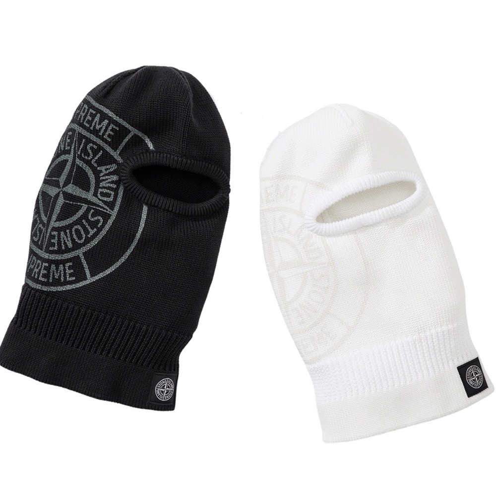 White stone island supreme mask